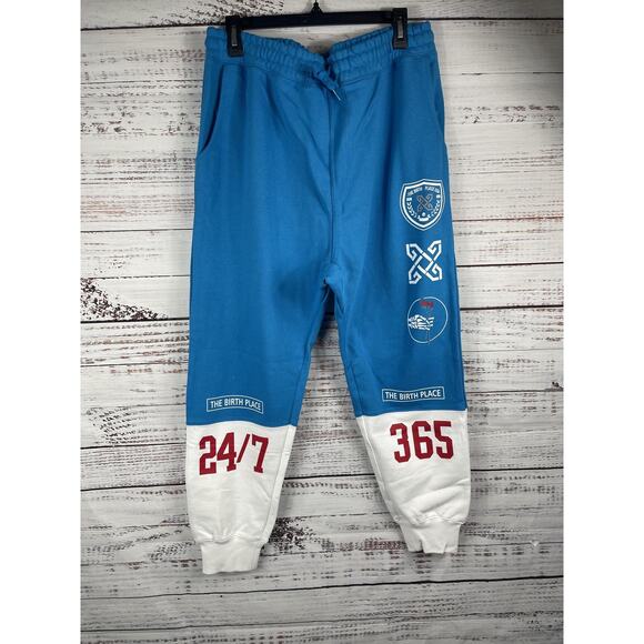 The Birth Place Hoodie Sweatpants Set Mens XL Blue White California USA 24/7 365 - Picture 7 of 11